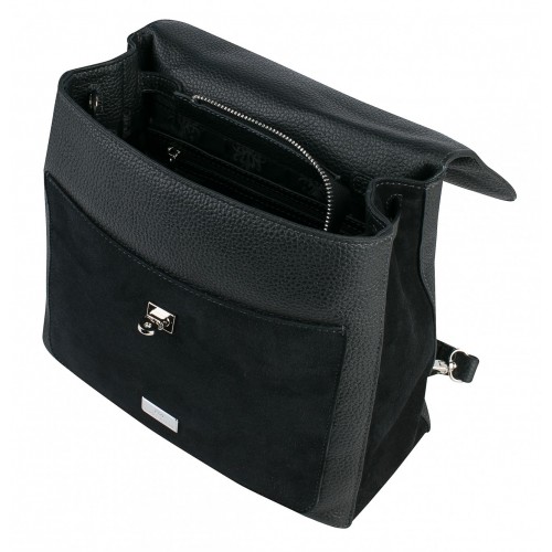 Сумка-рюкзак женская 1-4788к замша чёрный